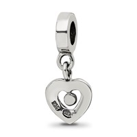 Sterling Silver Reflections Marcasite Heart Dangle Bead view 5