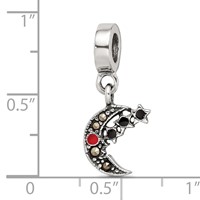Sterling Silver Reflections Marcasite Moon & Stars Dangle Bead view 4