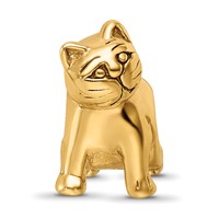Sterling Silver Gold-plated Reflections Cat Bead view 3
