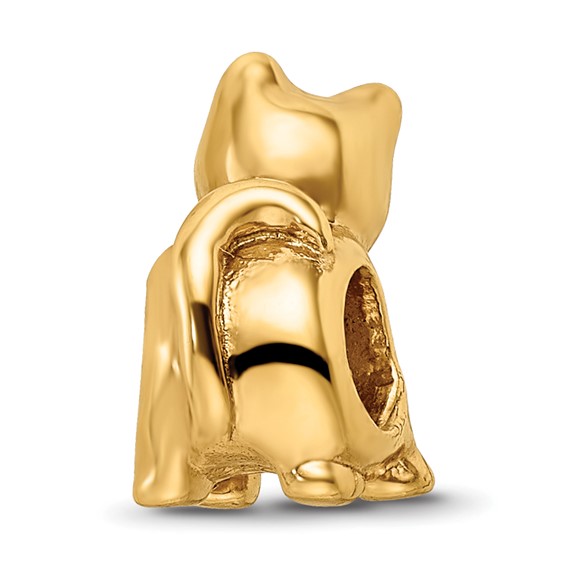 Sterling Silver Gold-plated Reflections Cat Bead