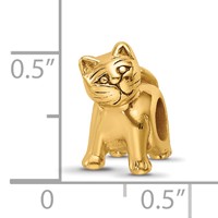 Sterling Silver Gold-plated Reflections Cat Bead view 4