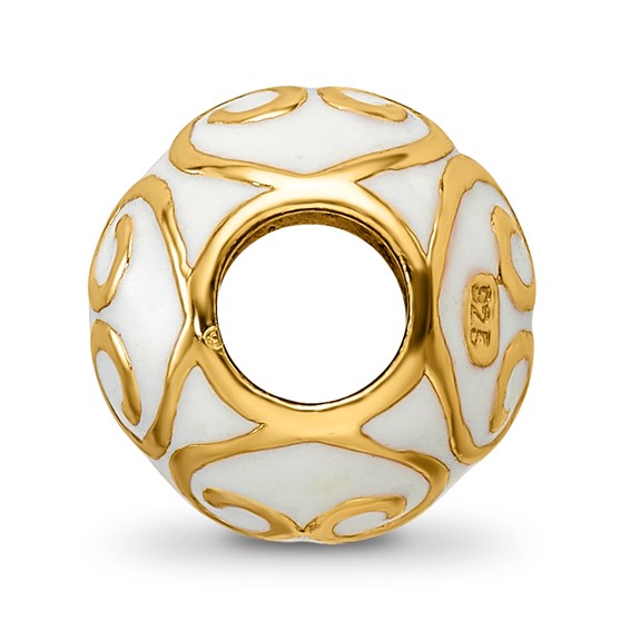 Sterling Silver Reflections Gold-plated & Enameled Bali Bead
