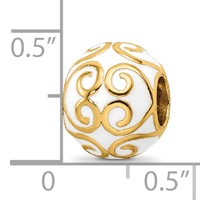 Sterling Silver Reflections Gold-plated & Enameled Bali Bead view 3