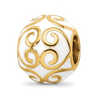 Sterling Silver Reflections Gold-plated & Enameled Bali Bead view 1