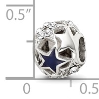 Sterling Silver Reflections Crystal and Enameled Stars Bead view 3