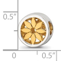 Sterling Silver Reflections Gold-plated Flower Bead view 3