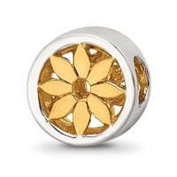 Sterling Silver Reflections Gold-plated Flower Bead view 1
