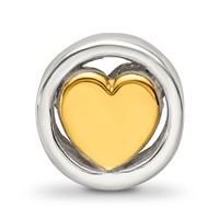 Sterling Silver Reflections Gold-plated Heart Bead view 3