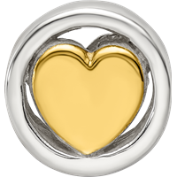 Sterling Silver Reflections Gold-plated Heart Bead view 4