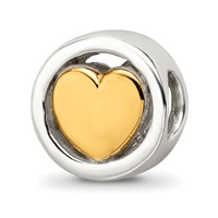 Sterling Silver Reflections Gold-plated Heart Bead view 1
