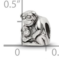 Sterling Silver Reflections Mama & Baby Monkey Bead view 4