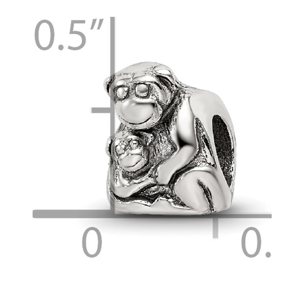 Sterling Silver Reflections Mama & Baby Monkey Bead