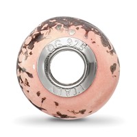 Sterling Silver Reflections Pink with Platinum Foil Ceramic Bead view 2