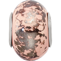 Sterling Silver Reflections Pink with Platinum Foil Ceramic Bead view 3
