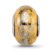 Sterling Silver Reflections Yellow W Platinum Foil Ceramic Bead view 5