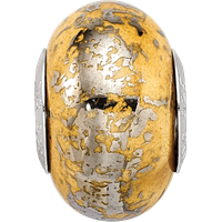Sterling Silver Reflections Yellow W Platinum Foil Ceramic Bead view 3