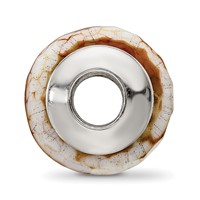 Sterling Silver Reflections Cracked Agate W Shell Stone Bead view 2