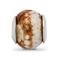 Sterling Silver Reflections Cracked Agate W Shell Stone Bead view 5