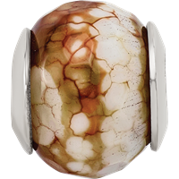 Sterling Silver Reflections Cracked Agate W Shell Stone Bead view 3