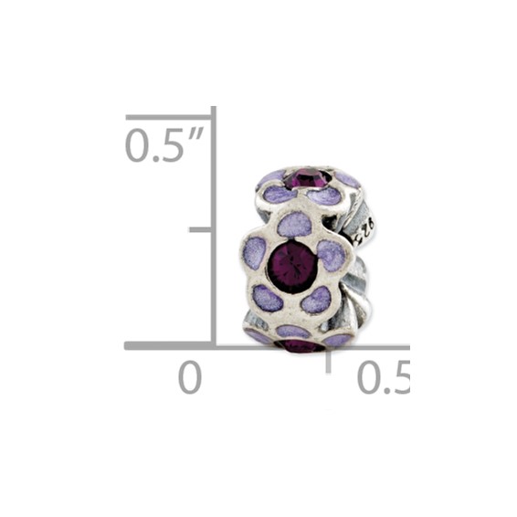 Sterling Silver Reflections Purple Crystal Enamel Bead
