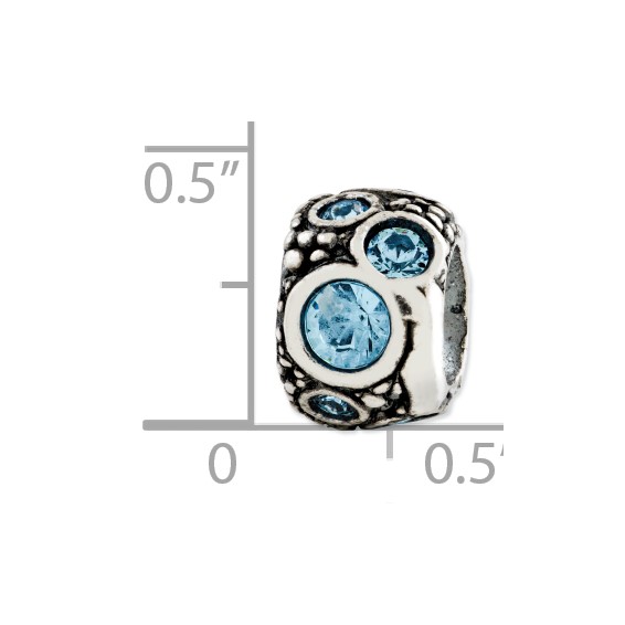Sterling Silver Reflections Light Blue Crystal Bead