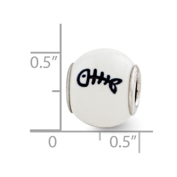 Sterling Silver Reflections Enameled Cat Theme Bead