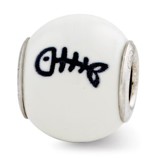 Sterling Silver Reflections Enameled Cat Theme Bead