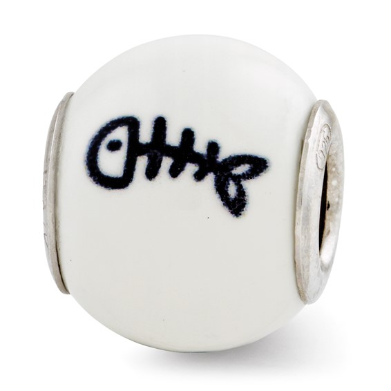 Sterling Silver Reflections Enameled Cat Theme Bead