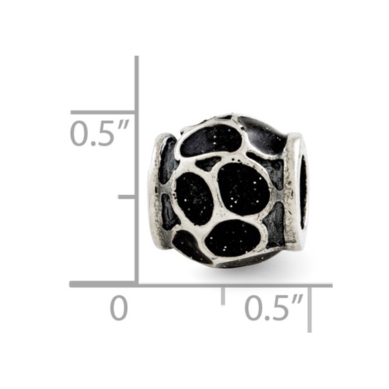 Sterling Silver Reflections Black Enamel w/Sparkles Bead