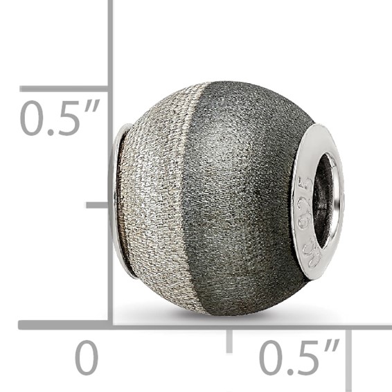 Sterling Silver Reflections Laser Etched and Black Matte Bead