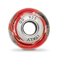 Sterling Silver Reflections Silver Red Italian Murano Bead view 2