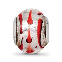 Sterling Silver Reflections Silver Red Italian Murano Bead view 5