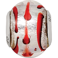 Sterling Silver Reflections Silver Red Italian Murano Bead view 3