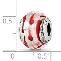 Sterling Silver Reflections Silver Red Italian Murano Bead view 4