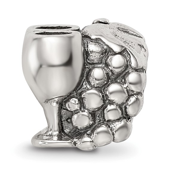 Sterling Silver Reflections Grapes & Glasses Bead