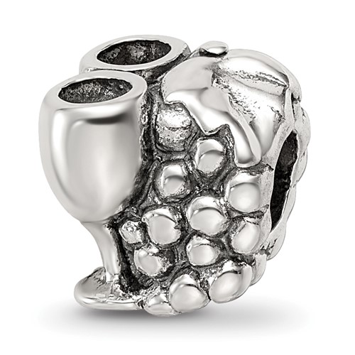 Sterling Silver Reflections Grapes & Glasses Bead