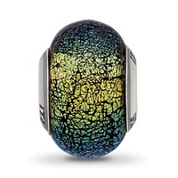 Sterling Silver Reflections Green & Blue Glass Bead view 5
