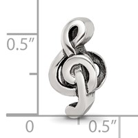 Sterling Silver Reflections Treble Clef Bead view 4
