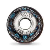 Sterling Silver Reflections Blue Dots Glass Bead view 2
