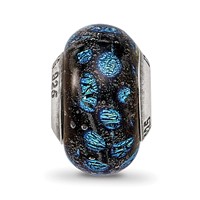 Sterling Silver Reflections Blue Dots Glass Bead view 5