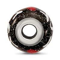 Sterling Silver Reflections Mom with Hearts Black Italian Glass Bead view 2