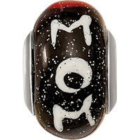 Sterling Silver Reflections Mom with Hearts Black Italian Glass Bead view 4