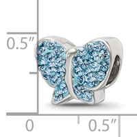 Sterling Silver Reflections Blue Preciosa Crystal Butterfly Bead view 3