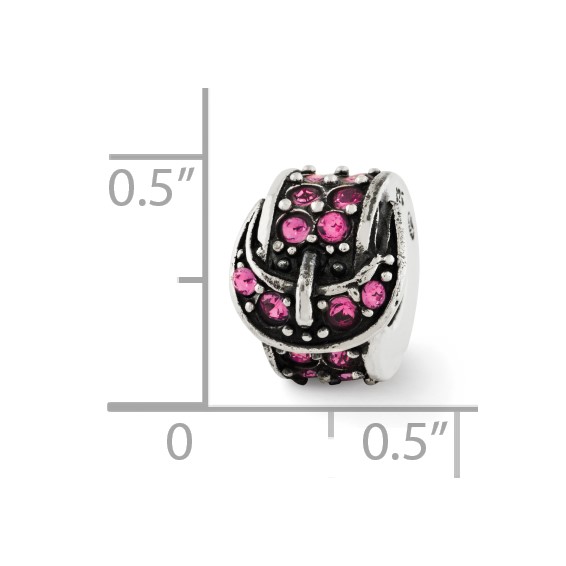 Sterling Silver Reflections Pink Crystal Buckle Bead