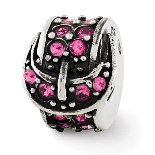 Sterling Silver Reflections Pink Crystal Buckle Bead