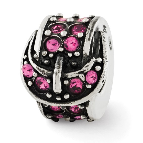 Sterling Silver Reflections Pink Crystal Buckle Bead