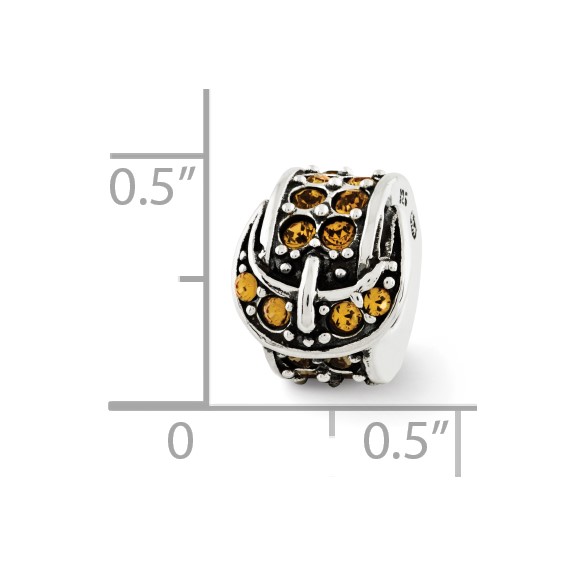 Sterling Silver Reflections Yellow Crystal Buckle Bead