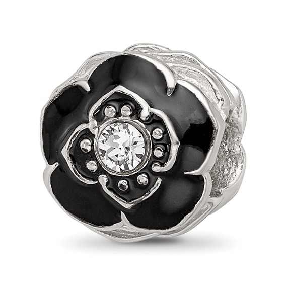 Sterling Silver Reflections Enameled Flower Preciosa Crystal Bead