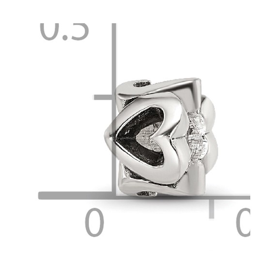 Sterling Silver Reflections Kids Hearts Bead