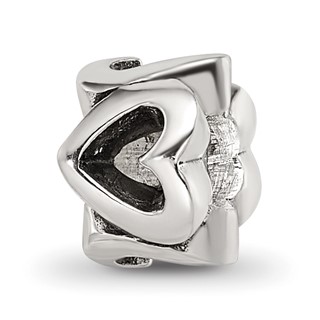 Sterling Silver Reflections Kids Hearts Bead